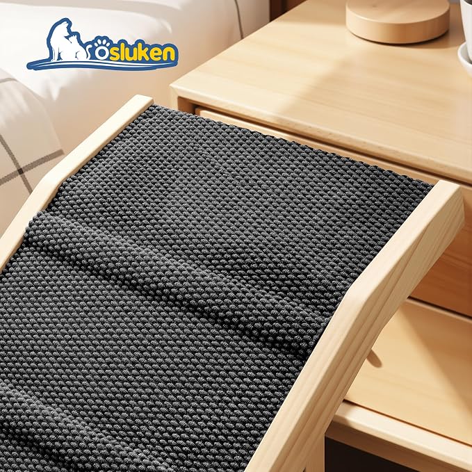 𝟐𝟎𝟐𝟔 𝐔𝐩𝐠𝐫𝐚𝐝𝐞𝐝 Dog Ramp for Bed, 64" Long Foldable Pet Ramp for Small Large Dogs, Dog Ramps for High Beds Car, High Traction with Platform 6 Adjustable Heights 24" to 30" Up to 220LBS Black