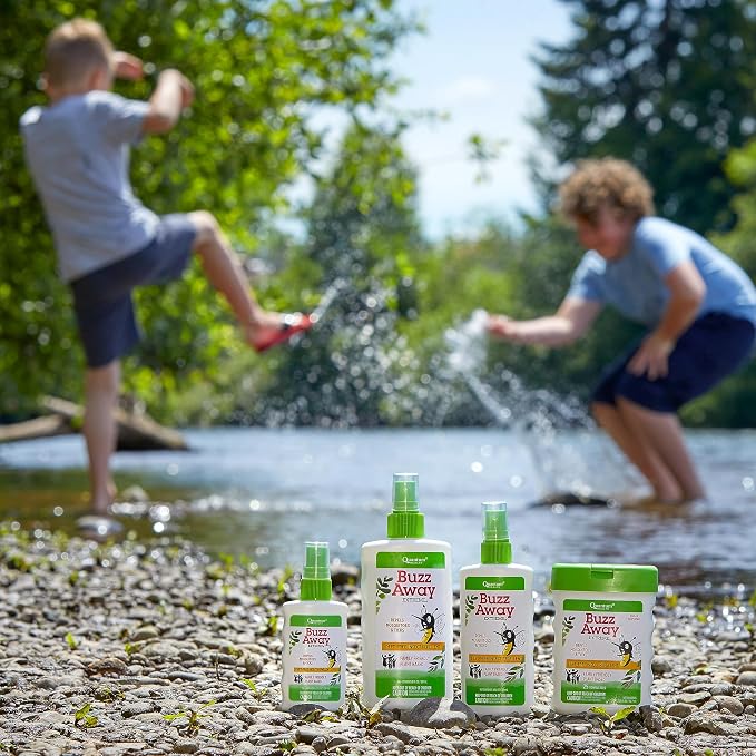 Quantum Health Buzz Away Extreme Tick & Mosquito Repellent DEET Free Peppermint & Citronella Oil Outdoor Bug Spray Powerful Plants Repel Bugs Off Your Skin, Kids Safe Insect Repellent- 8 Ounce