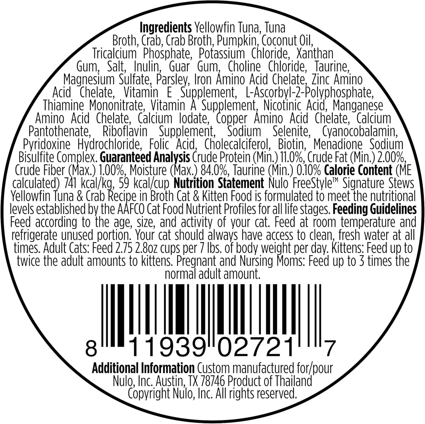 Nulo Freestyle Cat & Kitten Wet Cat Food Signature Stew, Premium All Natural Grain-Free Cat Food Topper with No Added Minerals or Preservatives and High Animal-Based Protein (24 Count)