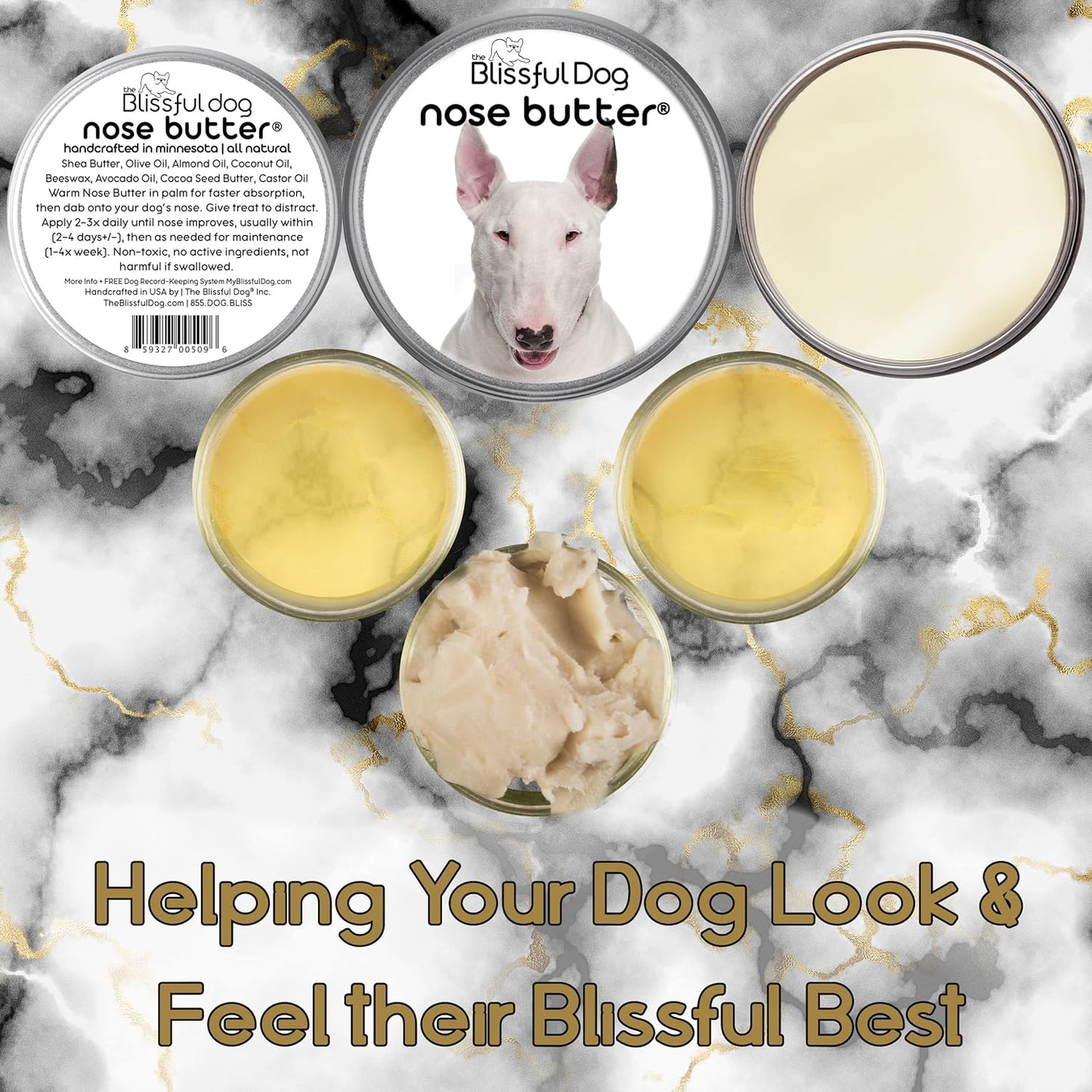 The Blissful Dog Bull Terrier Unscented Nose Butter, 16oz