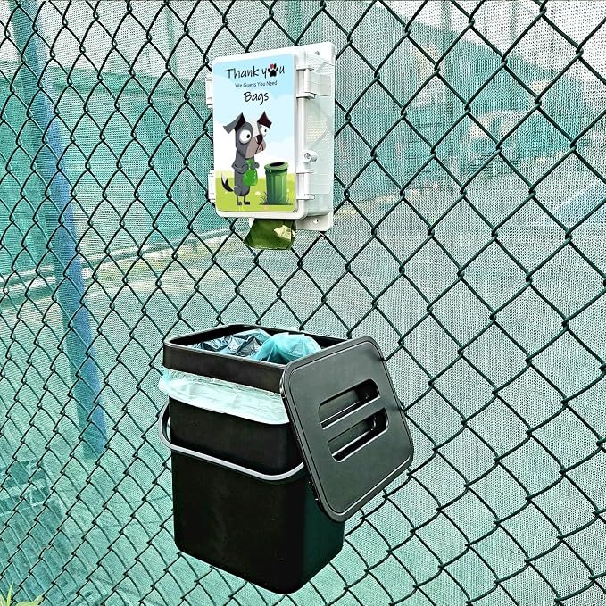 Dog Waste Station for Home Outdoor or Indoor Poop Bag Dispenser Wall Mountable Waste Basket, 120 Count Pickup Bags 15 Trash Bags (Small Bucket + Dispenser + Bags)