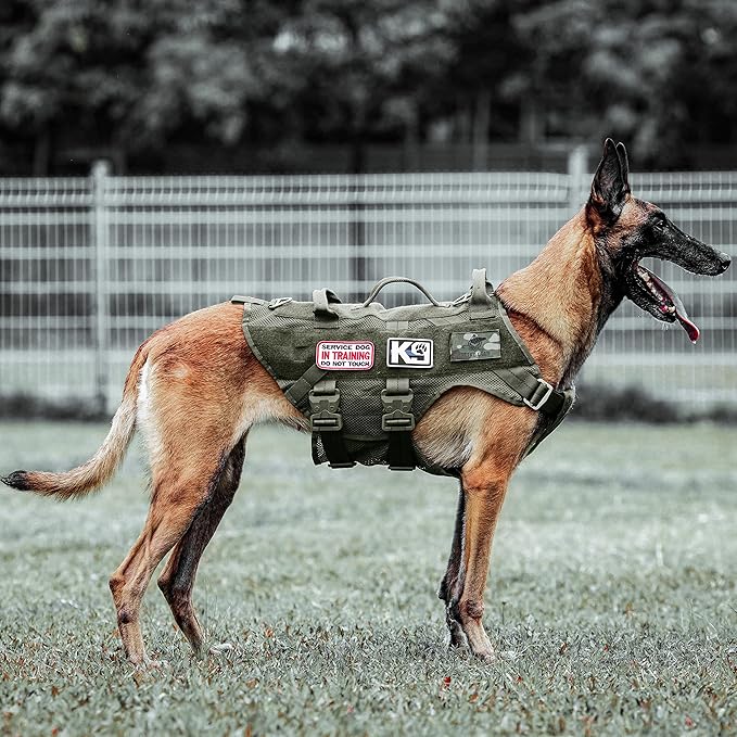 Tactical Dog Harness No Pull for Large Working Dogs Military Dogs Vest Police Service Training Dogs Molle Harnesses with Handle … …