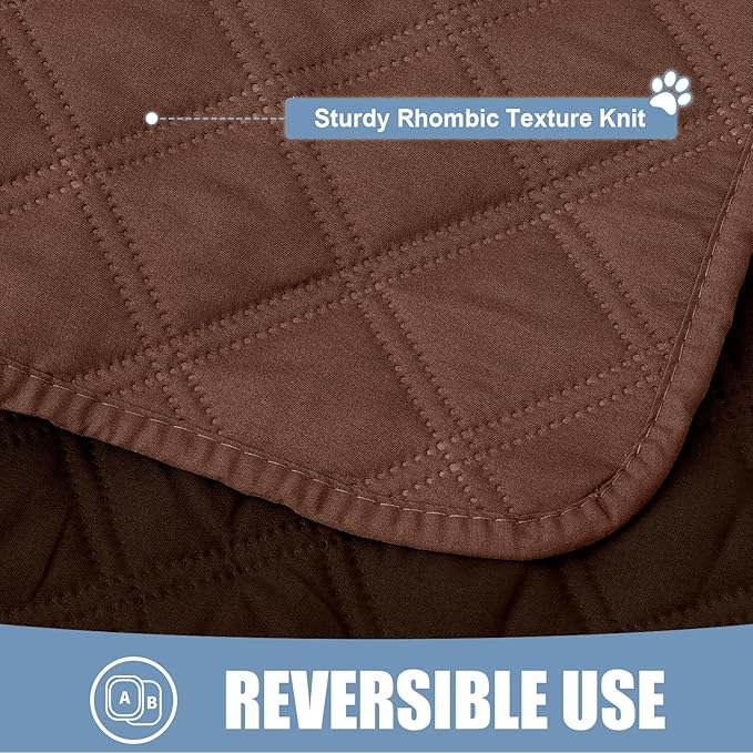 Smiry Waterproof Dog Bed Cover Pet Blanket, Soft Washable Dog Blanket for Furniture Bed Couch Sofa Reversible, Checkered (30"x90", Brown/Chocolate)