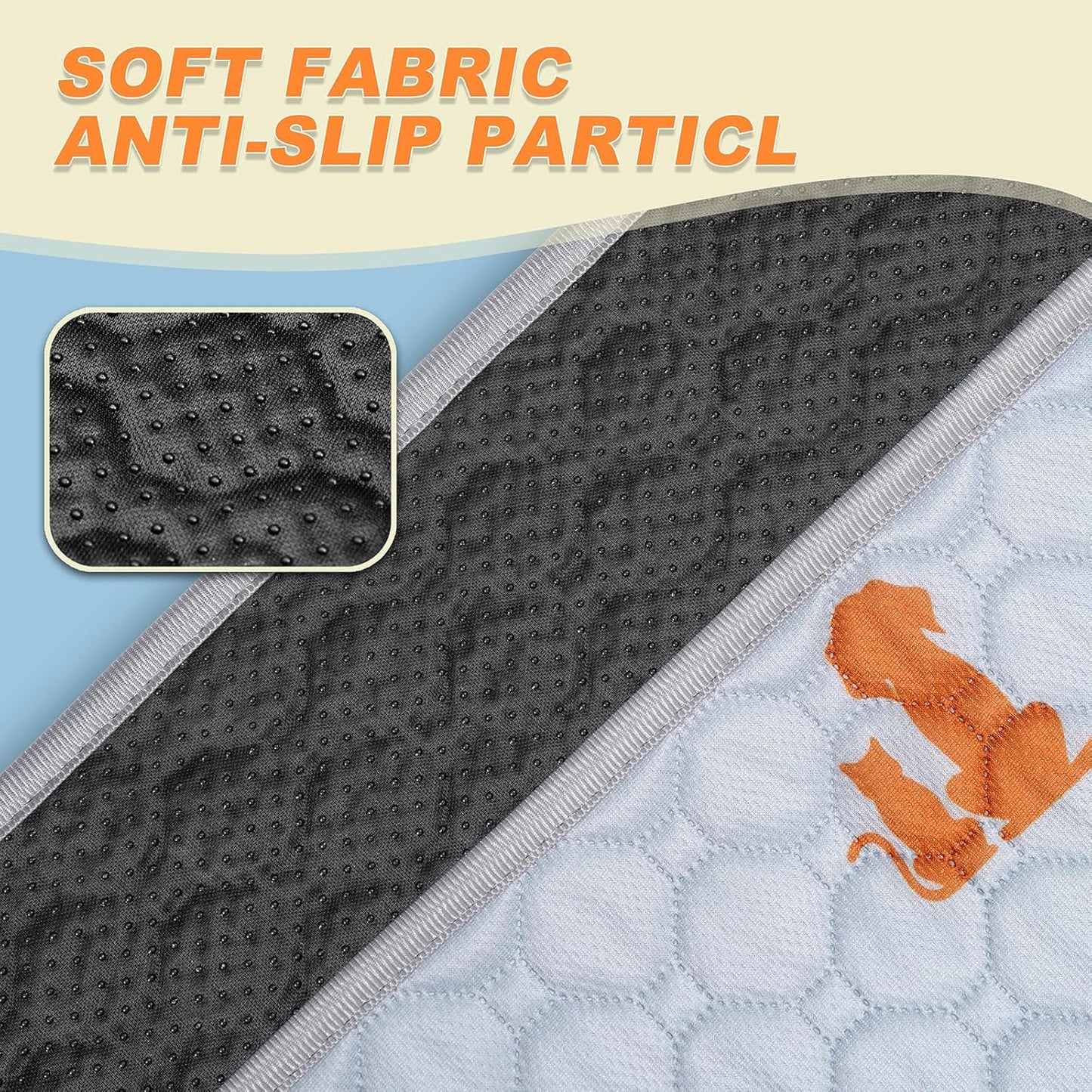 Washable Pee Pads for Dogs, 2 Pack Reusable Puppy Pads, Waterproof Pet Pee Pads for Dog Potty Training, Extra Large Dog Pee Pads for Crate, Playpen, and Whelping, Orange 36"x41"