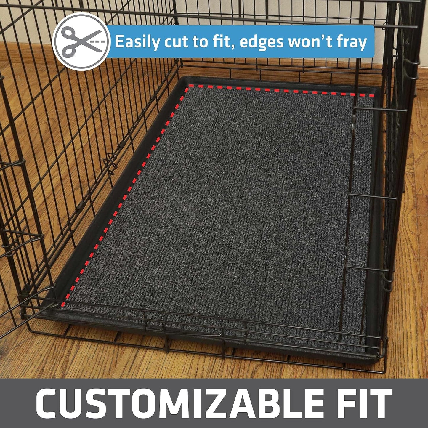 Drymate Premium Dog Crate Mat Liner, Absorbent, Waterproof, Non-Slip, Washable Puppy Pee Pad for Kennel Training - Use Under Pet Cage to Protect Floors, Cut to Fit Design (USA Made) (Dgrey)(30”x45”)