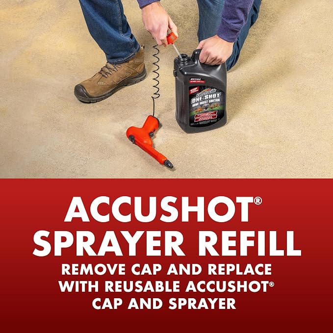 Spectracide One-Shot Home Insect Control AccuShot Refill, 1 Gallon, Fast-Drying Insecticide Formula for Residential Use to Kill 500+ Listed Insects by Contact