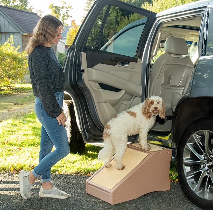 Pet Gear Stramp Stair and Ramp Combination for Dogs/Cats, Camel | Easy Step, Lightweight/Portable, Sturdy, Easy Assembly (No Tools Required)