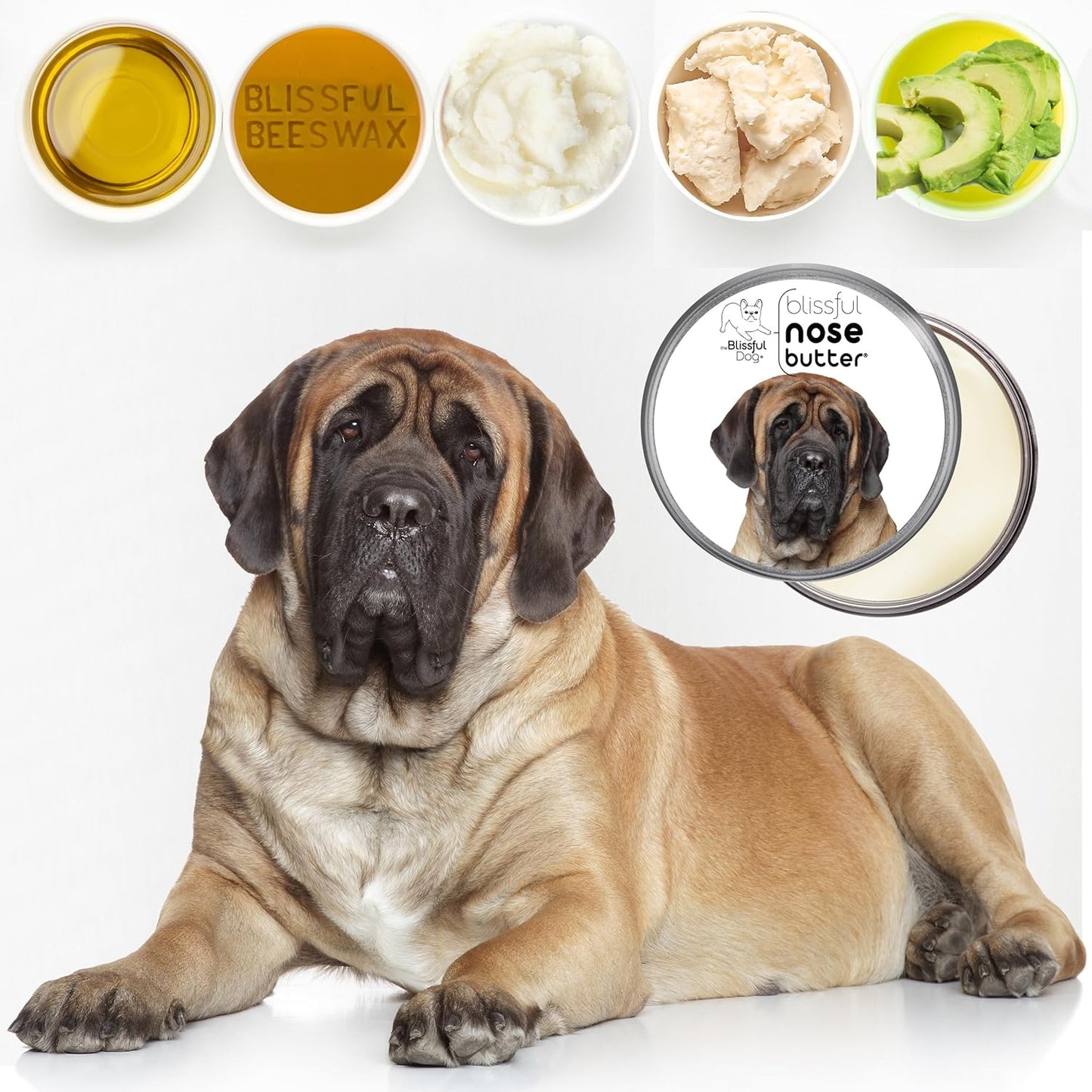 The Blissful Dog Mastiff Unscented Nose Butter - Dog Nose Butter, 16 Ounce