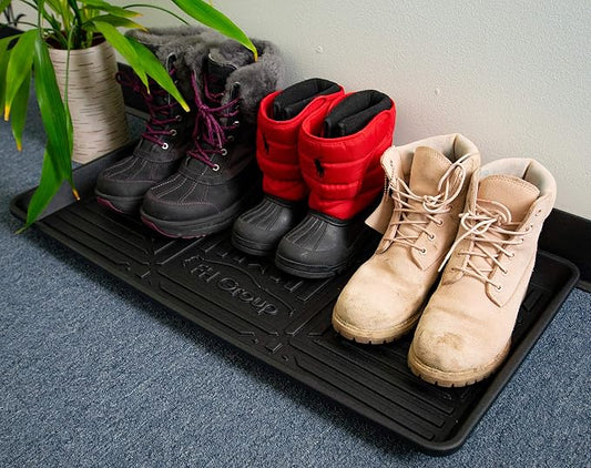 FH Group Climaproof for All Weather Protection Black Multi-Purpose Pet Feeding Bowl Tray, Dog Bowl Tray, Boot Tray, Shoe Tray, Great for Entryway or Garage 30