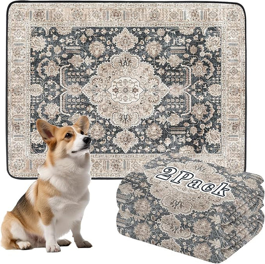 Thicken Super Absorbent Reusable, Washable Pee Pads for Dogs - 2 Pack, 36x48 Non-Slip Leakproof Potty Pads for Floor, Crate & Couch