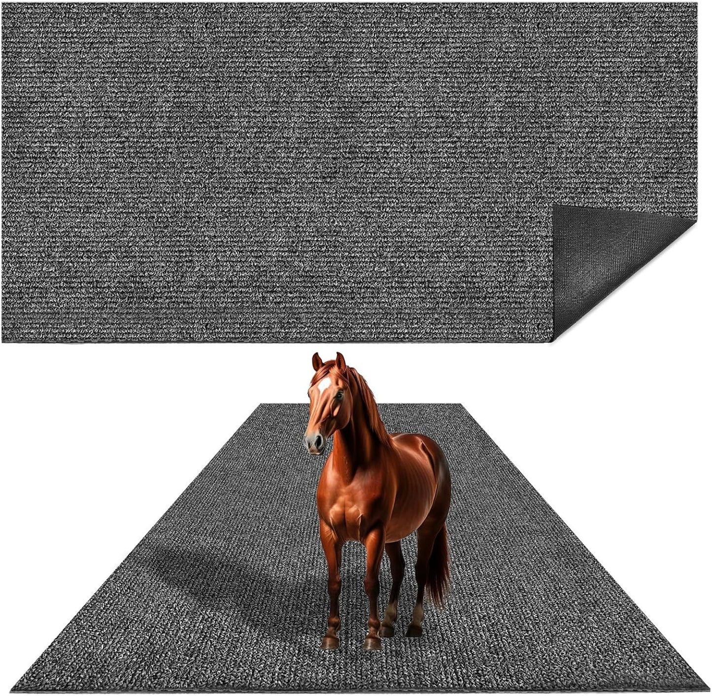 LILXIU 4x6 Ft Horse Stall Mat 6mm Thick Stable Mat for Horses Durable Tear Resistant Polyester with TPE Rubber Backing Moisture Absorbent Easy to Clean for Stables Barns Kennels Garages