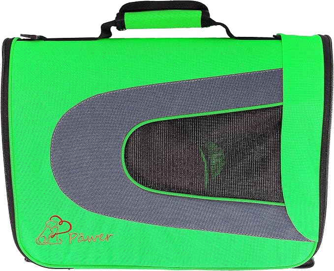 Pawer 18” x 11”x 11” Soft-Sided Foldable Airline Approved Pet Carrier for Cat, Puppy and Small Dog, Washable 600D Oxford Fabric, with Handle and Strap for Carry, Multiple Colors Available