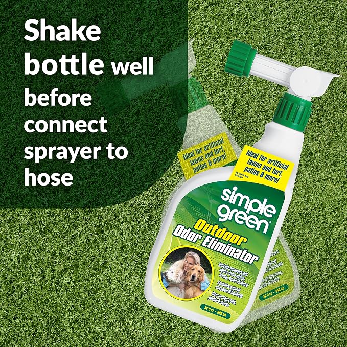 Simple Green Outdoor Odor Eliminator for Pets, Dogs, 1 gallon Refill - Ideal for Artificial Lawns & Patio, Milky White (Pack of 2)